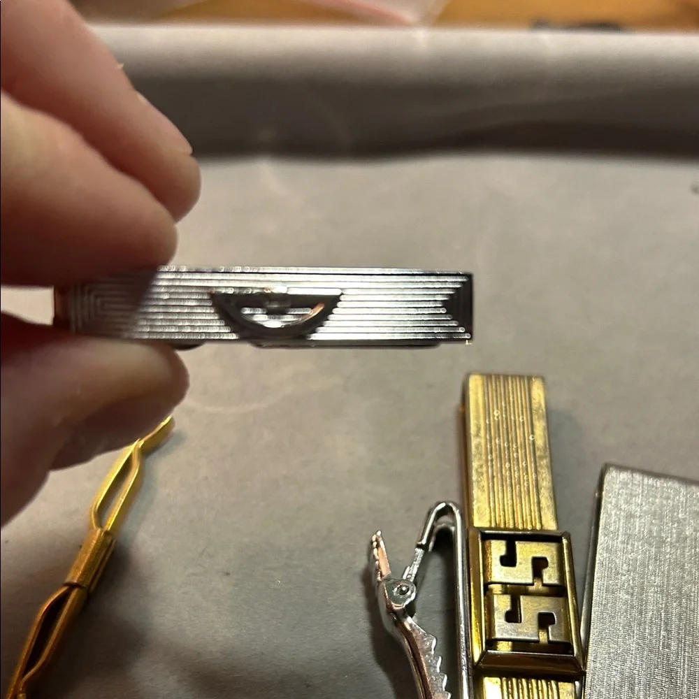 Gold and Silver Tie Clip and money holder Set